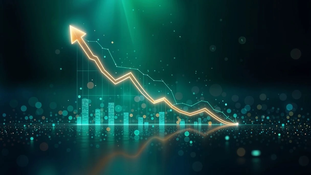 Abstract digital investment network visualization